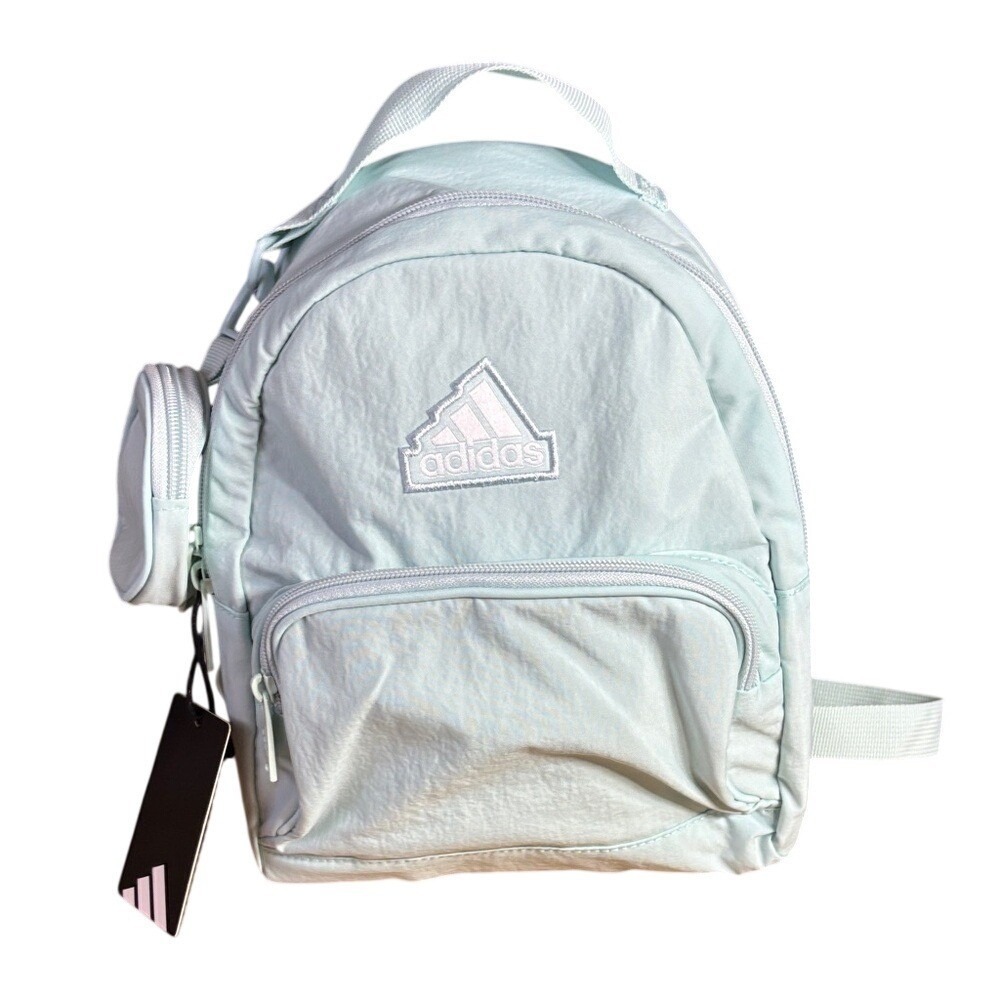 Adidas "Must Have Mini Backpack" in Mint Green w/Coin Purse 10.5" GIft NEW - Picture 2 of 7